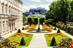 view-through-beautiful-gardens-to-historic-castle-View Through Beautiful Gardens to Historic Castle