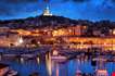 Marseille France Panorama At Night-Marseille France Panorama At Night