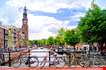 bicycles-over-the-canal-bridge-in-amsterdam-Bicycles Over The Canal Bridge In Amsterdam