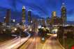 Image Of The Atlanta Skyline During Twilight Blue Hour-Image Of The Atlanta Skyline During Twilight Blue Hour