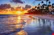 Brilliant Ocean Beach Sunrise With Palm Trees-Brilliant Ocean Beach Sunrise With Palm Trees