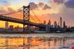 Panorama Of Philadelphia Skyline Ben Franklin Bridge-Panorama Of Philadelphia Skyline Ben Franklin Bridge