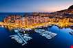 Night View On Fontvieille And Monaco Harbor-Night View On Fontvieille And Monaco Harbor
