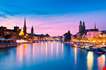 zurich-skyline-and-the-river-limmat-Zurich Skyline And The River Limmat