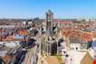 aerial-view-on-the-center-of-ghent-with-saint-nicholas-church-Aerial View On The Center Of Ghent With Saint Nicholas Church