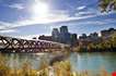 A Pedestrian Bridge Across Bow River In Calgary-A Pedestrian Bridge Across Bow River In Calgary
