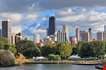 chicago-skyline-with-skyscrapers-viewed-from-lincoln-park-Chicago Skyline With Skyscrapers Viewed From Lincoln Park