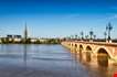 bordeauc-river-bridge-with-st-michel-cathedral-Bordeauc River Bridge with St Michel Cathedral